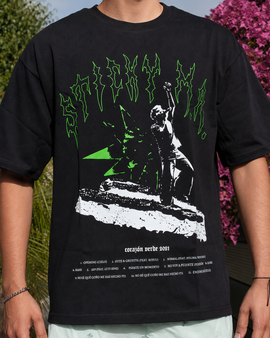StickyM.A_delantero - camiseta sticky gang corazon verde
